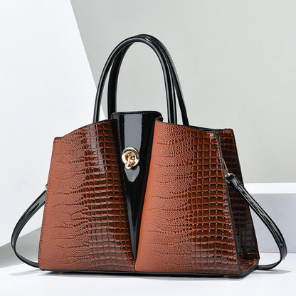 Glazed Embose Leather Handbag