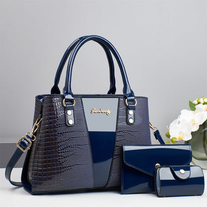 Glazed Alabaster Leather Handbag Set