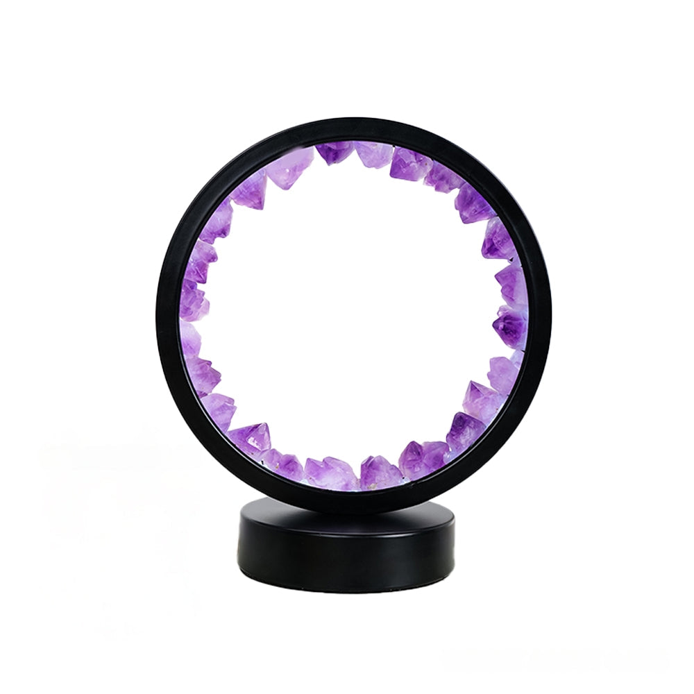 Led Crystal Lamp Room Decoration Natural Gemstone Amethyst Healing Stone