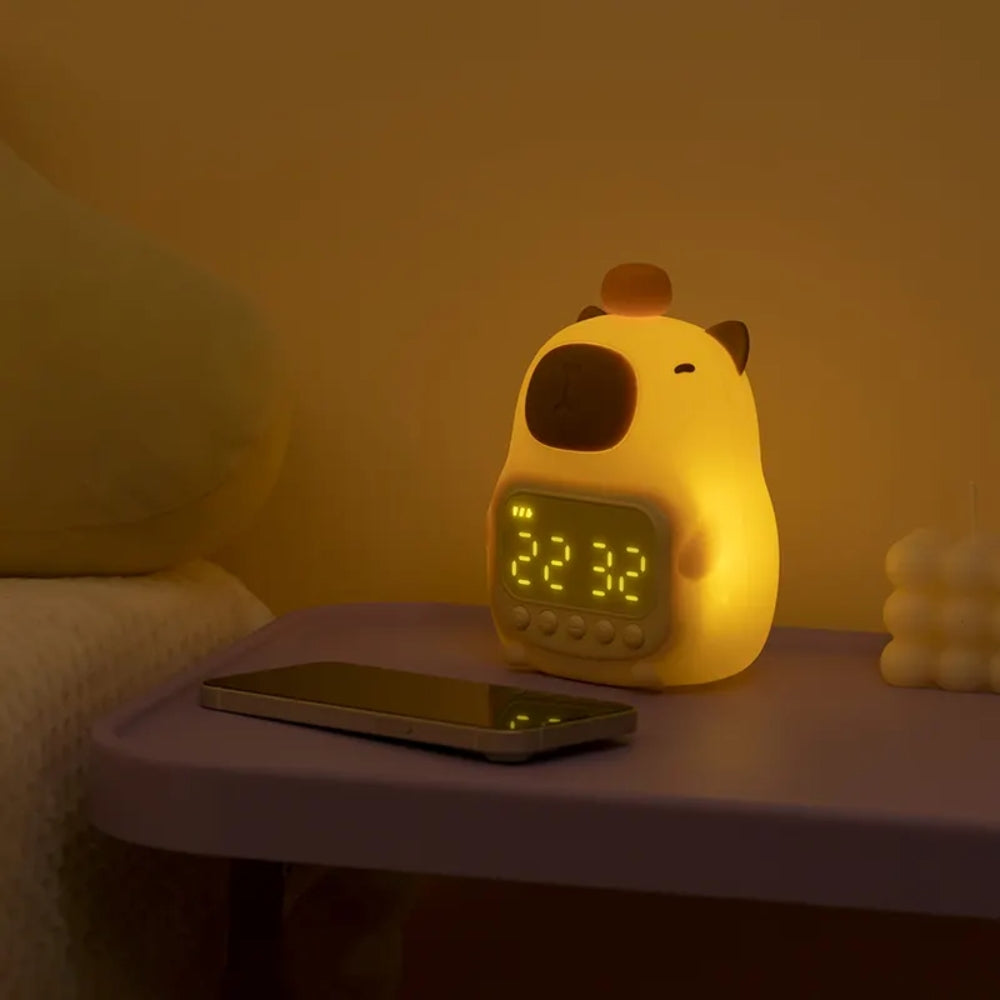 Capybara Night Light Kids Alarm Clock Night Lamp for Children's Bedroom