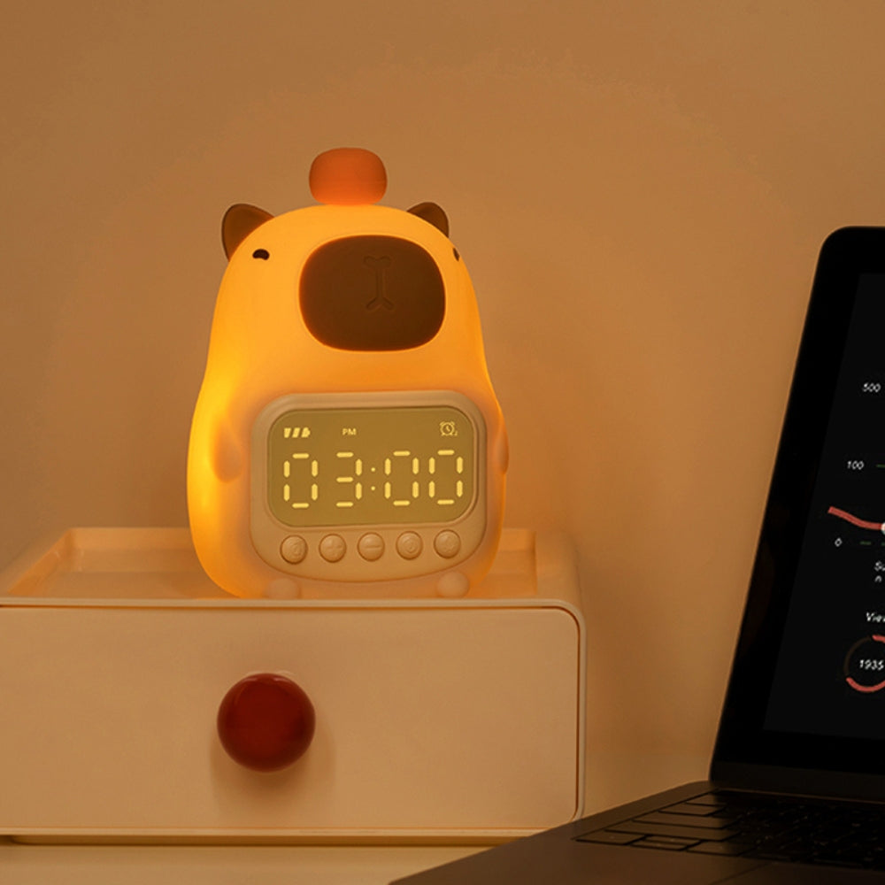 Capybara Night Light Kids Alarm Clock Night Lamp for Children's Bedroom