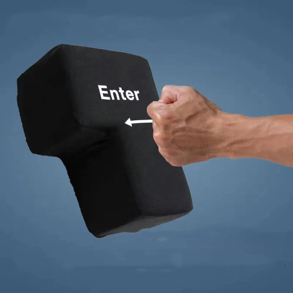 USB Enter Key Anti-Stress Button – Giant Desk Stress Relief Button & Desk Pillow