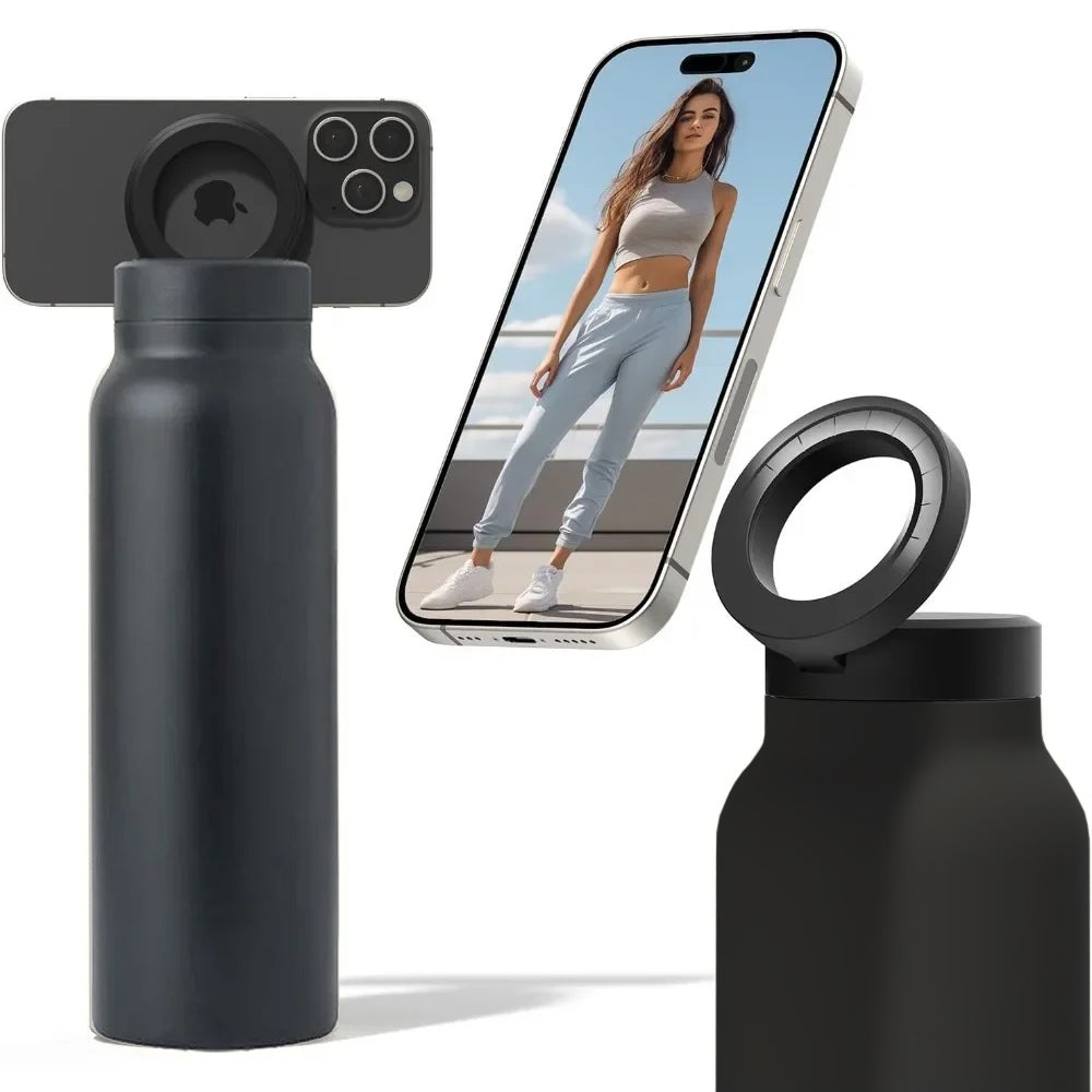 Magnetic Phone Holder Insulated Water Bottle