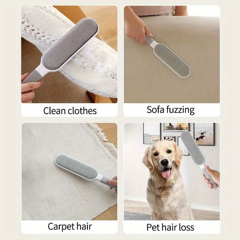 Double-Sided Pet Hair Remover Manual Electrostatic Sticky Lint Brush