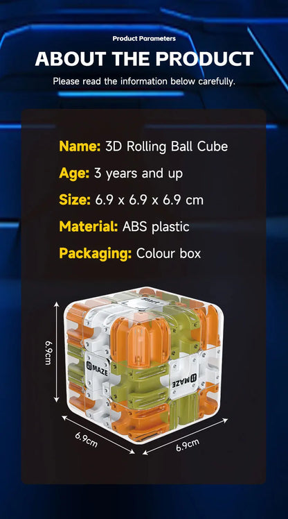 3D Maze Magic Cube Fidgeting Logical Thinking Anti Stress Puzzle Cube