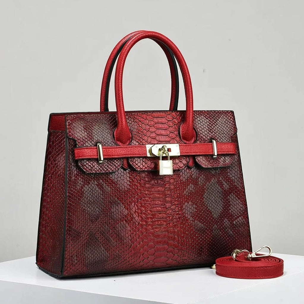Velvet Crimson Satchel Handbag