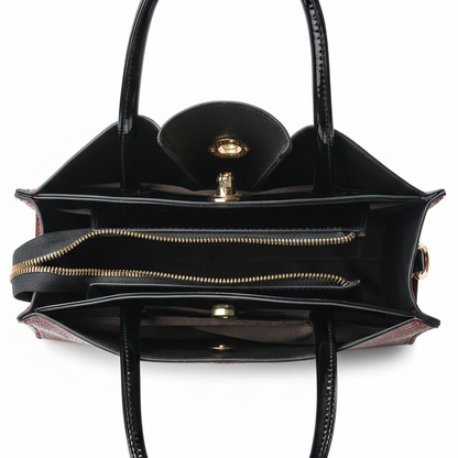 Glazed Embose Leather Handbag