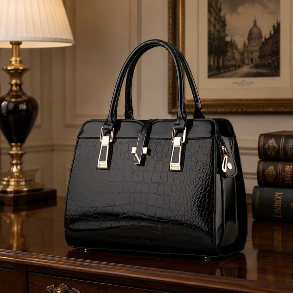 Cozy Nest Comfort Women's Retro Stone-Embossed PU Leather Handbag
