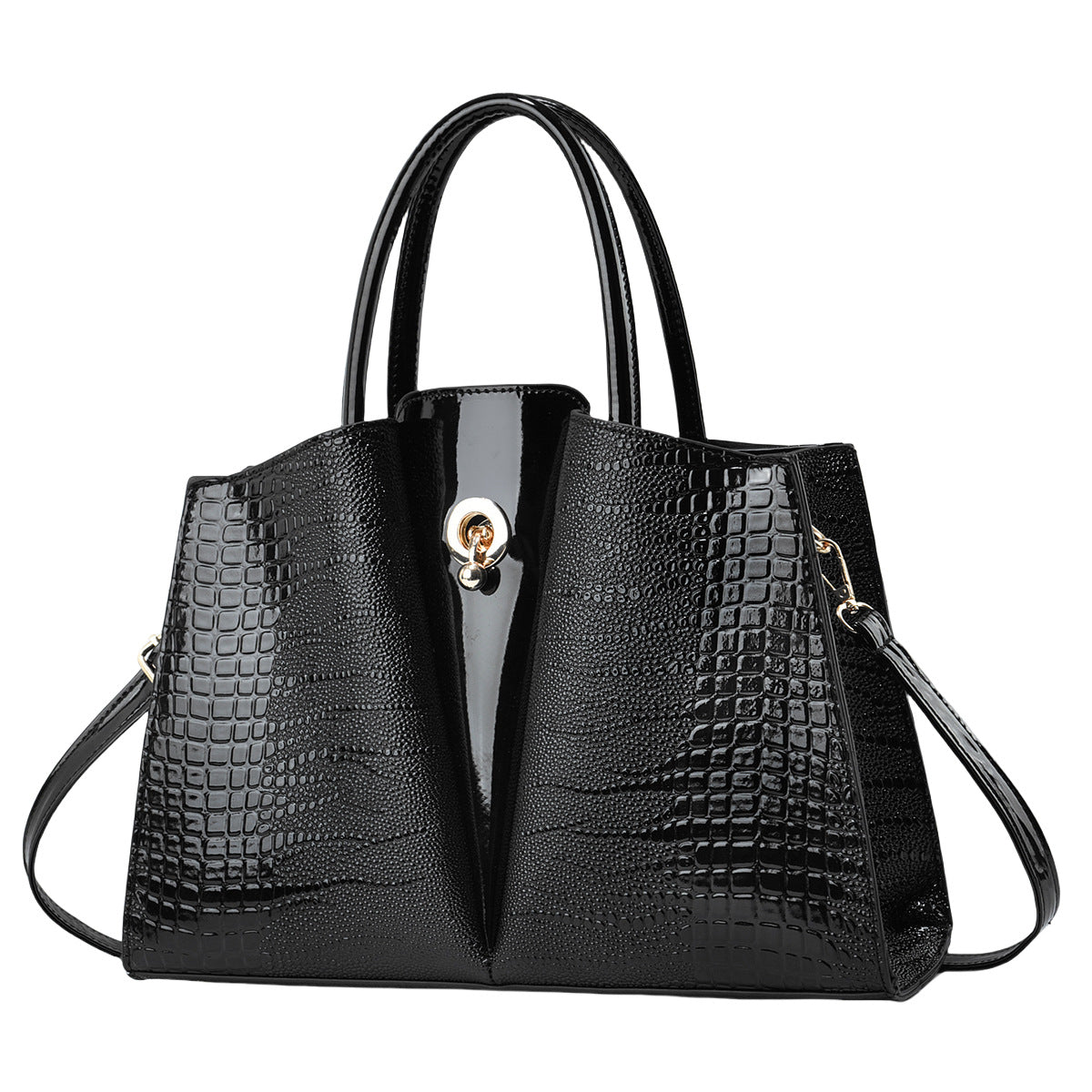 Glazed Embose Leather Handbag