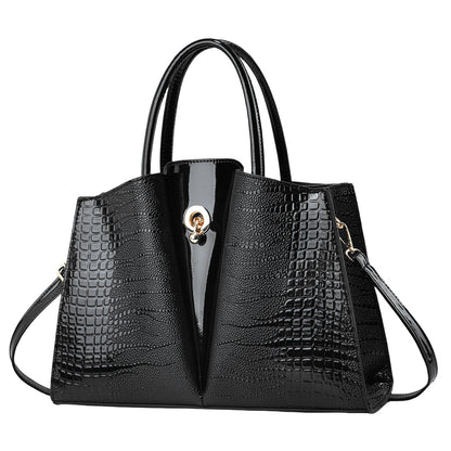 Glazed Embose Leather Handbag