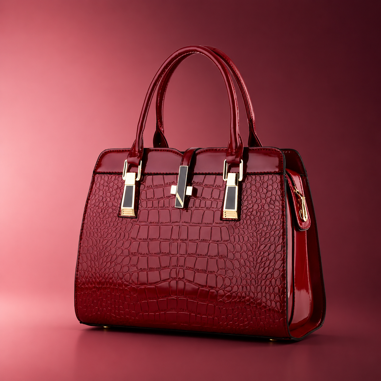 Cozy Nest Comfort Women's Retro Stone-Embossed PU Leather Handbag