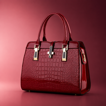 Cozy Nest Comfort Women's Retro Stone-Embossed PU Leather Handbag