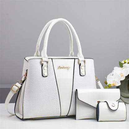 Glazed Alabaster Leather Handbag Set