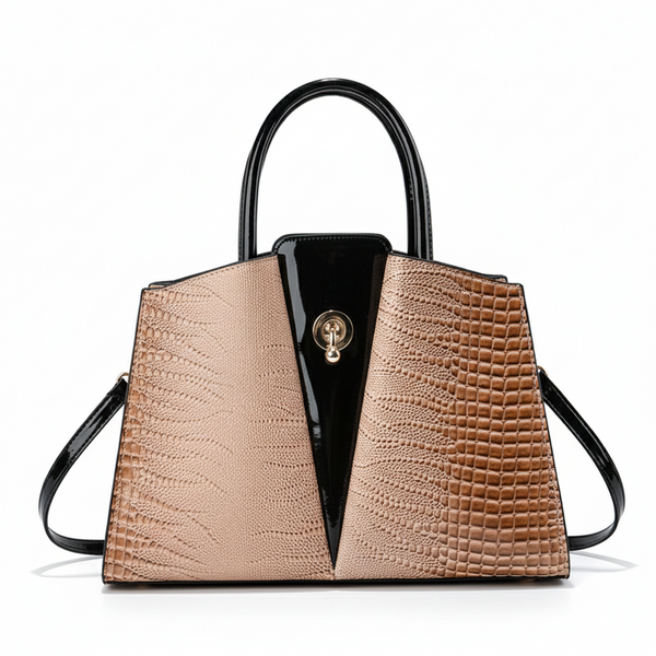 Glazed Embose Leather Handbag