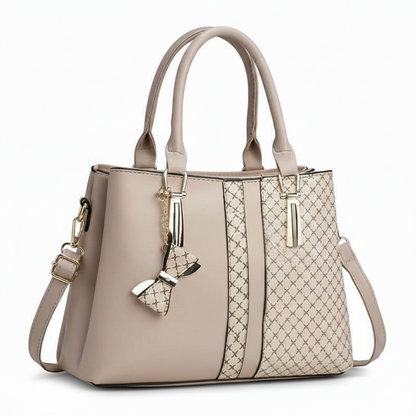 Lattice-Panel Bow Handbag