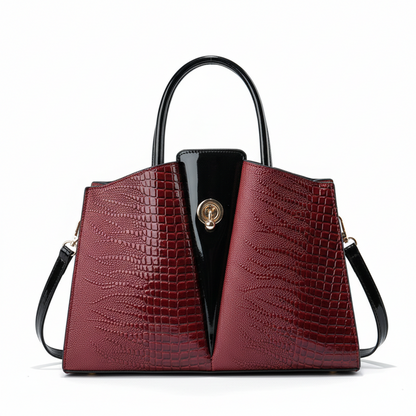 Glazed Embose Leather Handbag