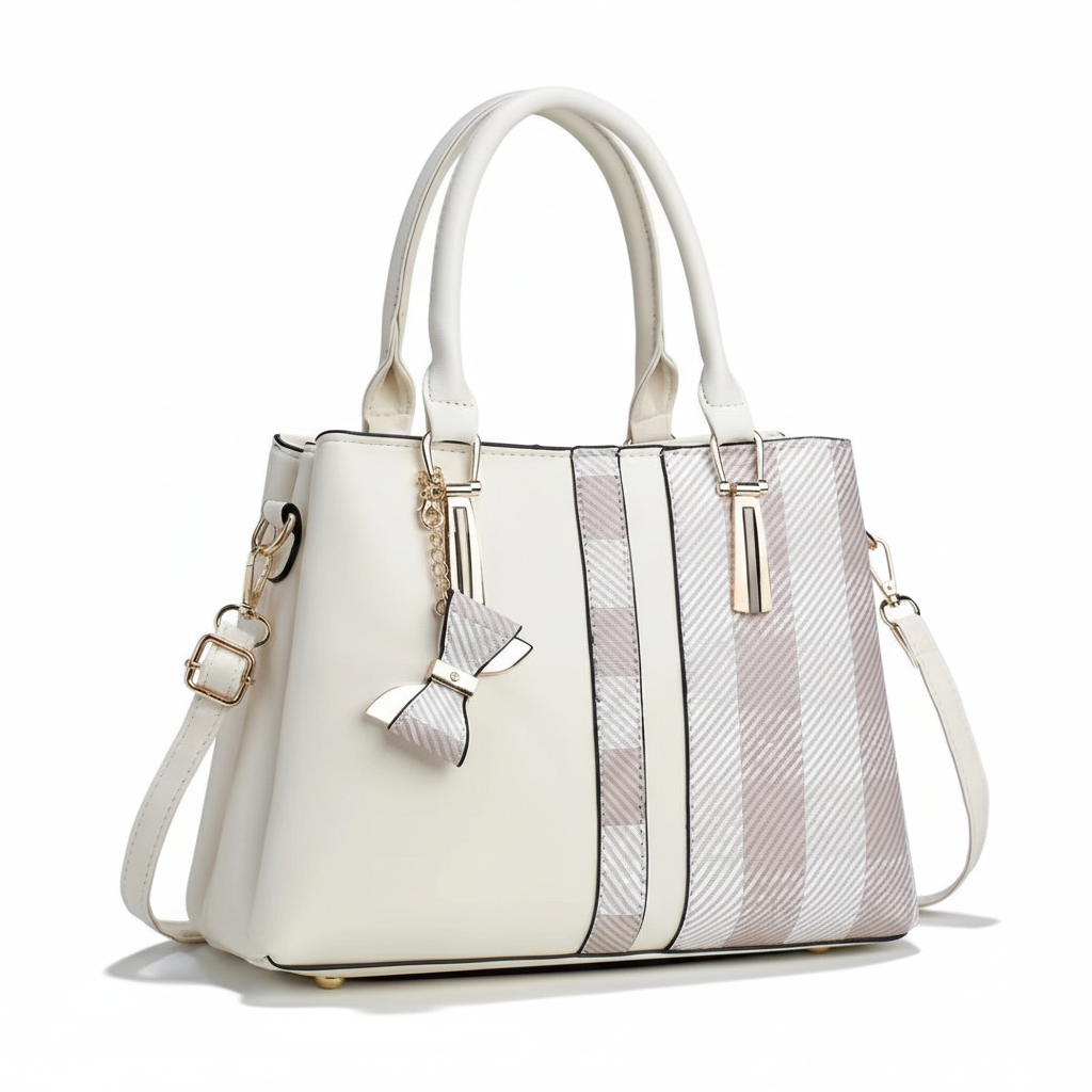 Lattice-Panel Bow Handbag