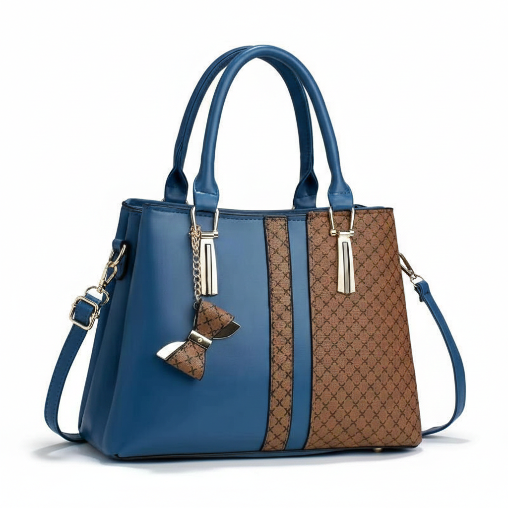 Lattice-Panel Bow Handbag