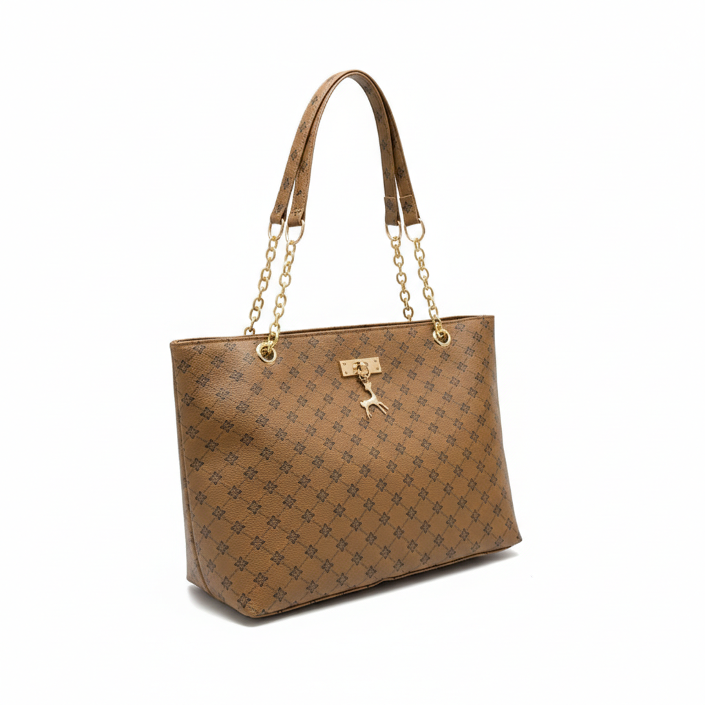 Fawn Lattice Tote Handbag