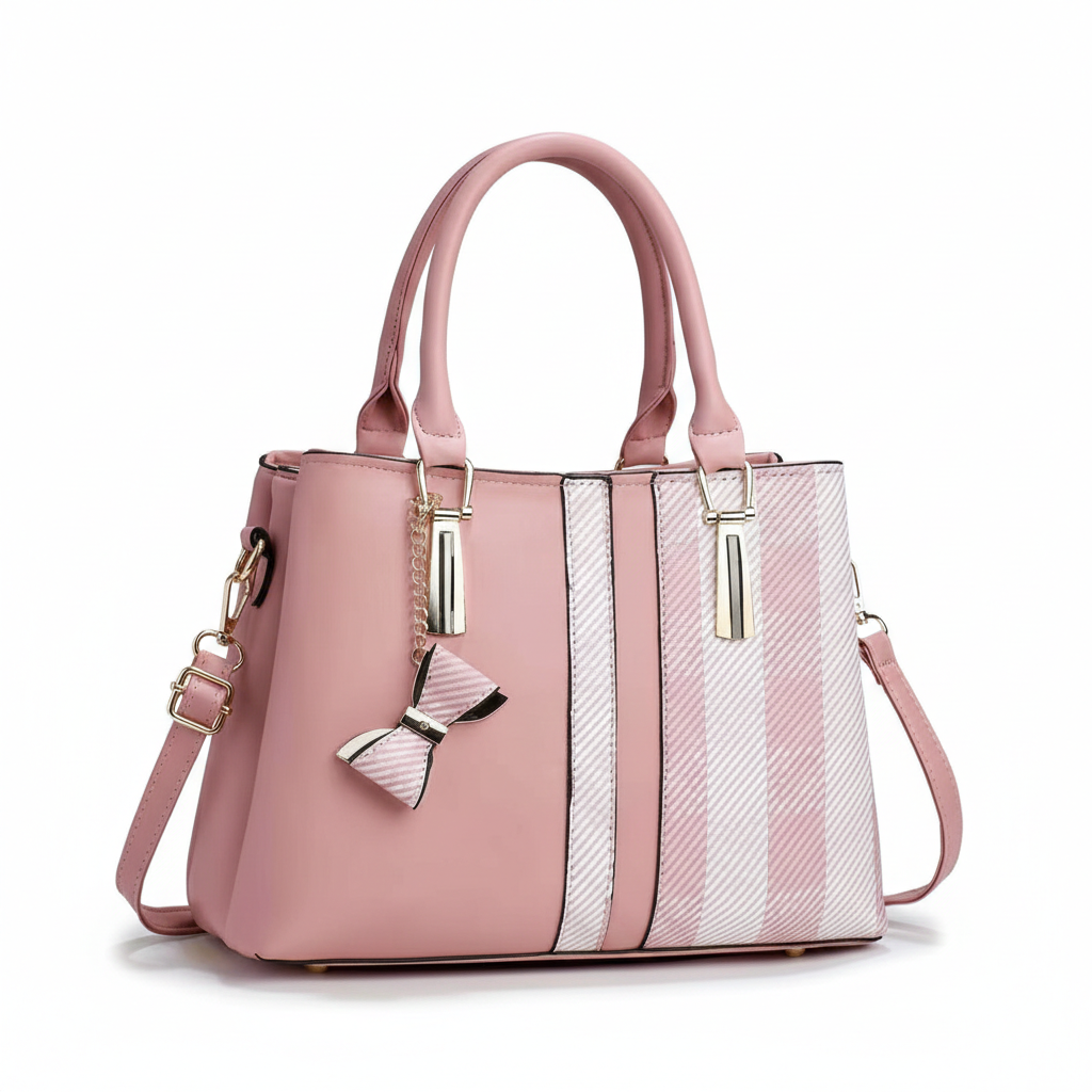 Lattice-Panel Bow Handbag