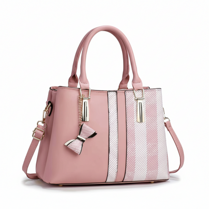 Lattice-Panel Bow Handbag