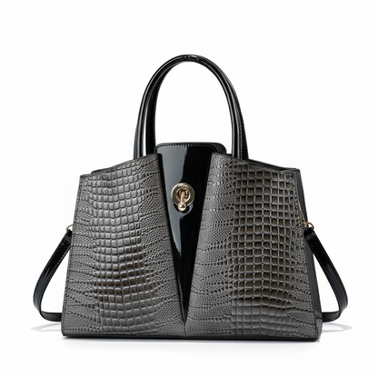 Glazed Embose Leather Handbag