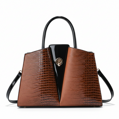 Glazed Embose Leather Handbag