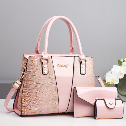 Glazed Alabaster Leather Handbag Set