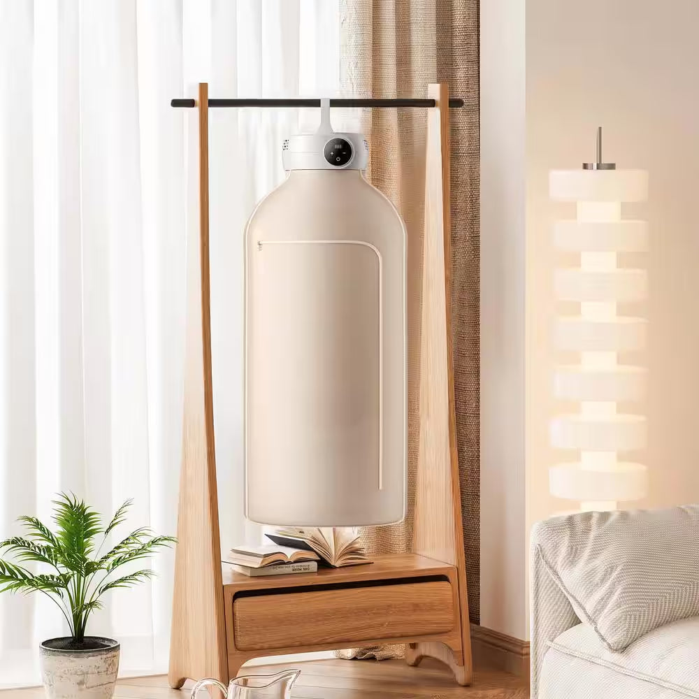 Portable Clothes Dryer, Clothes Dryer with Dryer Bag, PTC Heating and LED Display, Foldable Mini Dryer with 5-H Timer