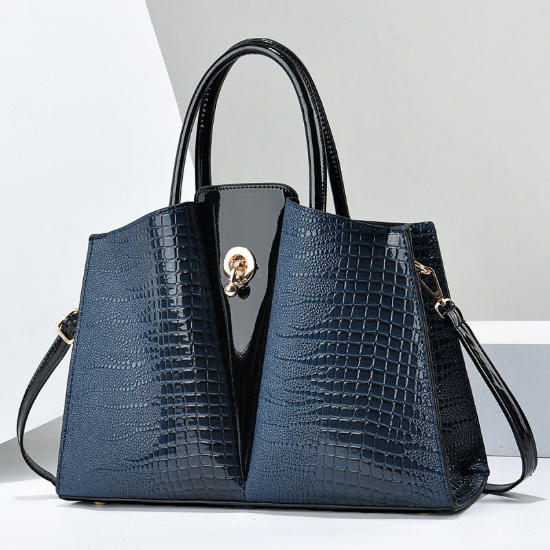 Glazed Embose Leather Handbag