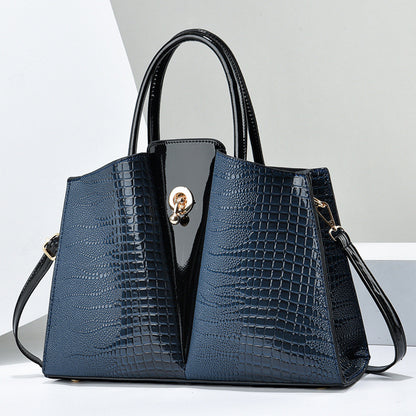 Glazed Embose Leather Handbag