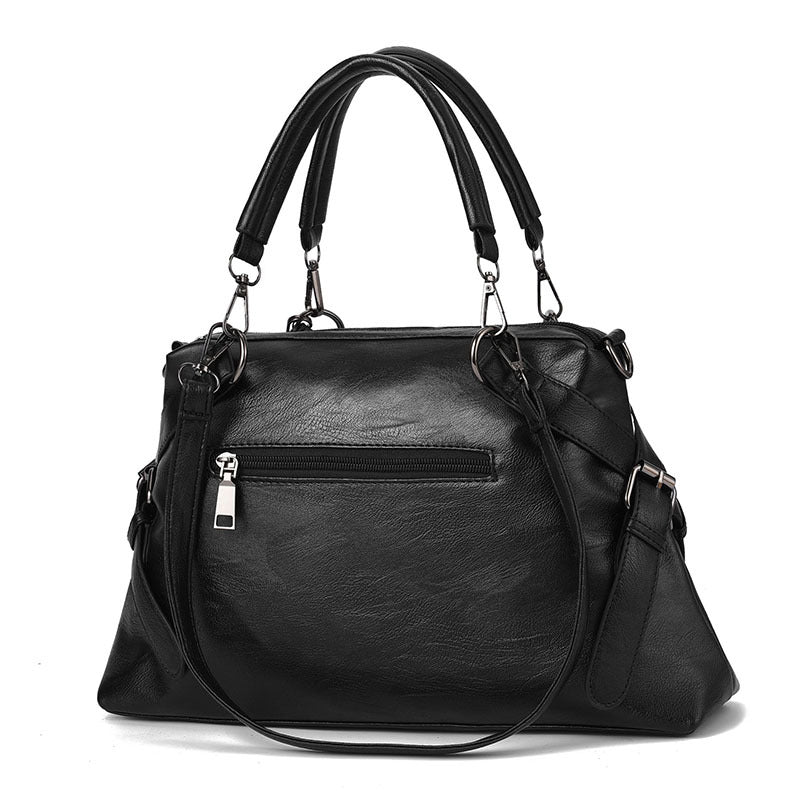 Chevron-Stitch Leather Handbag