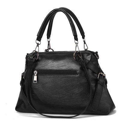 Chevron-Stitch Leather Handbag