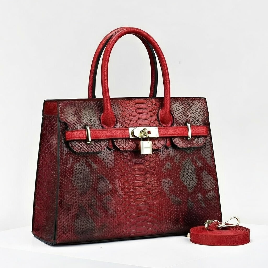 Velvet Crimson Satchel Handbag