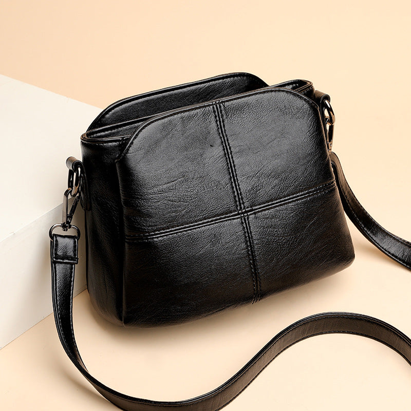 Tumbled Leather Crossbody Handbag
