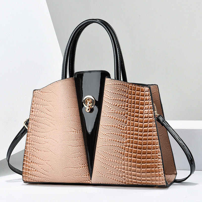 Glazed Embose Leather Handbag