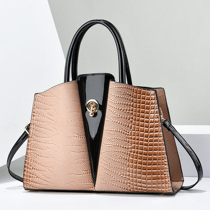 Glazed Embose Leather Handbag